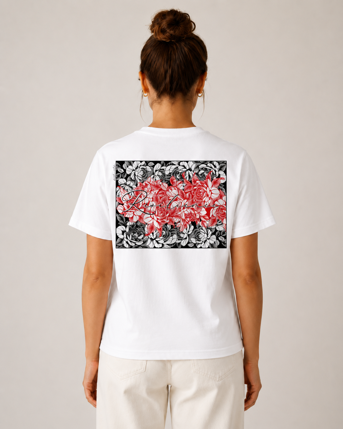 T-shirt unisexe en coton biologique Ang’ailes – Rose en lumière