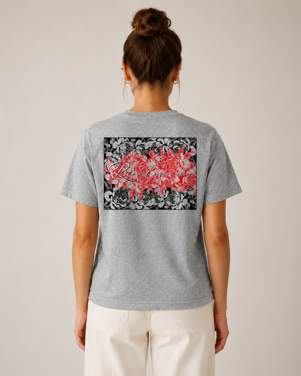 T-shirt unisexe en coton biologique Ang’ailes – Rose en lumière